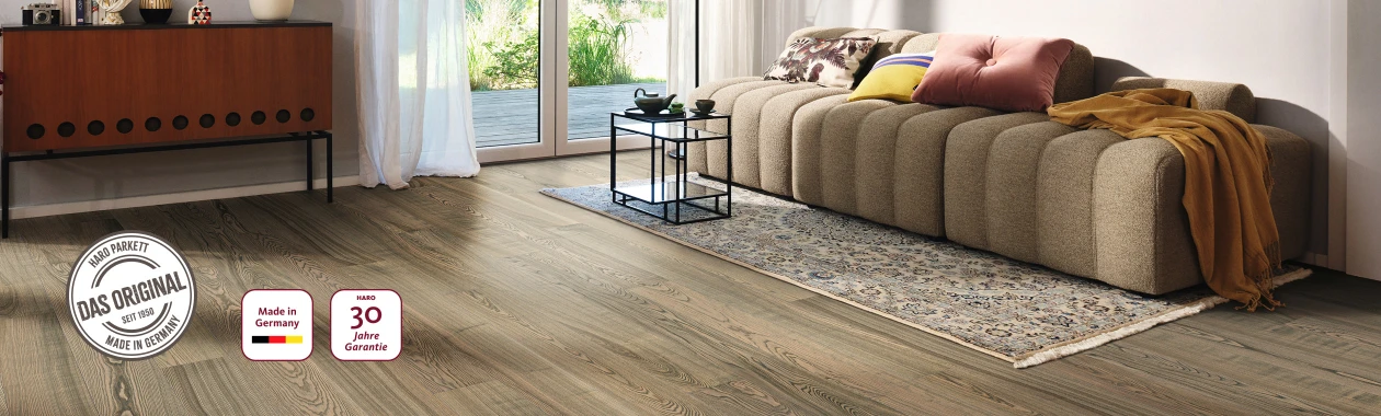Bild von einem Wohnzimmer mit HARO Boden