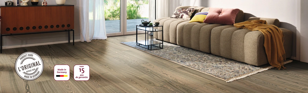 Image d'un salon avec un sol HARO