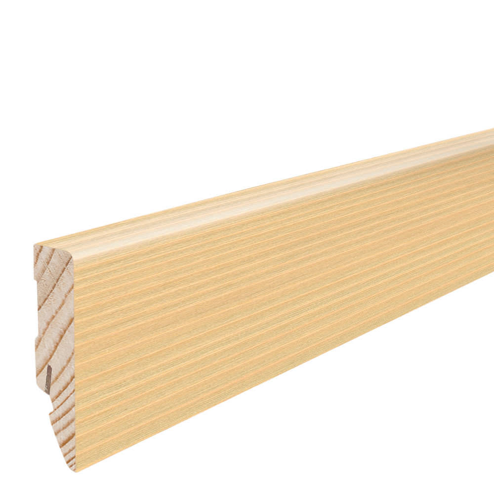 Zócalo insertable 16 x 58 mm cubo 2,2 m, chapado con tratamiento al aceite Abeto