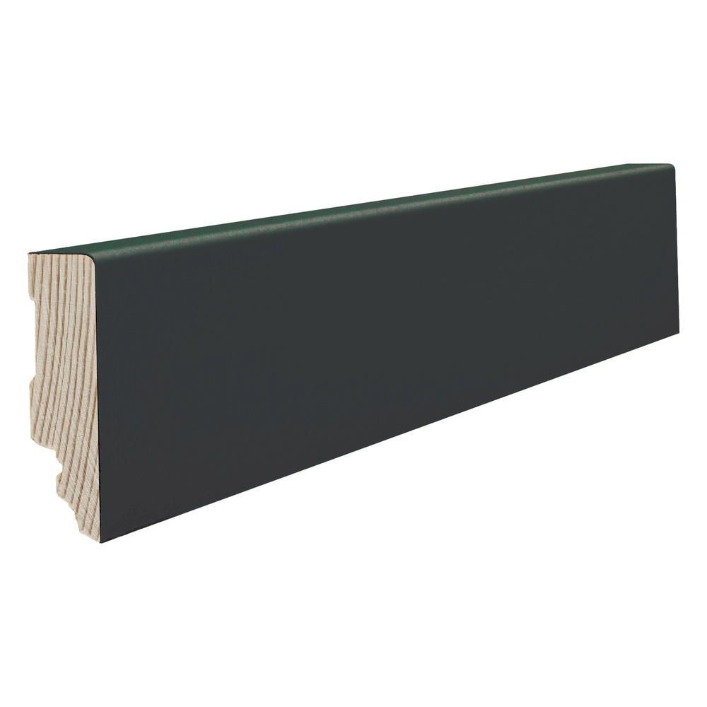 Stick on skirting 16 x 58 mm cube 2,2 m lam. cover black