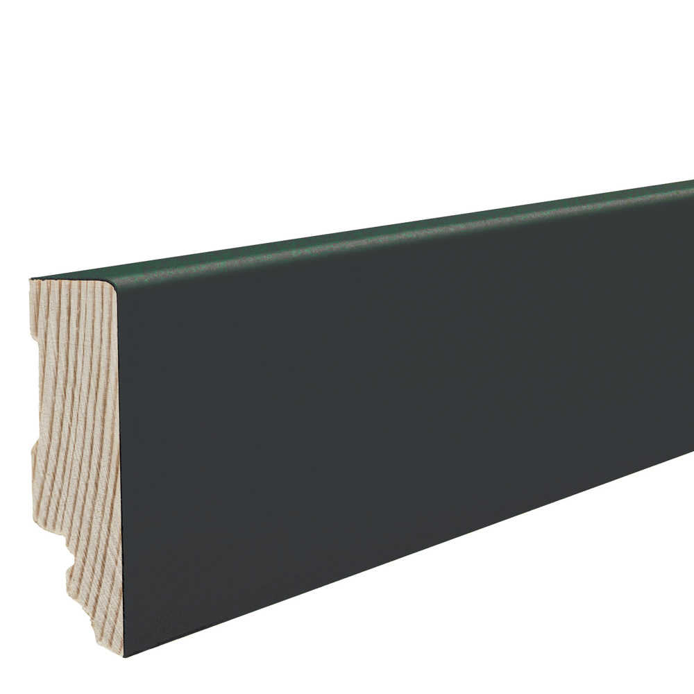 Stecksockelleiste 16x58mm Kubus 2,2m foliert strong, matt-optik schwarz