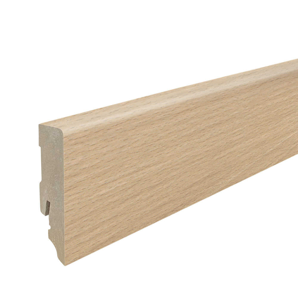 Battiscopa a innesto 16 x 58 mm cubo 2,2 m pellicola (su MDF) Faggio*