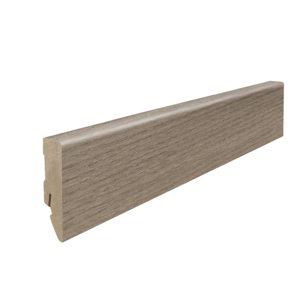 Battiscopa a innesto 16 x 58 mm cubo 2,2 m pellicola (su MDF) Rovere Bari grigio*