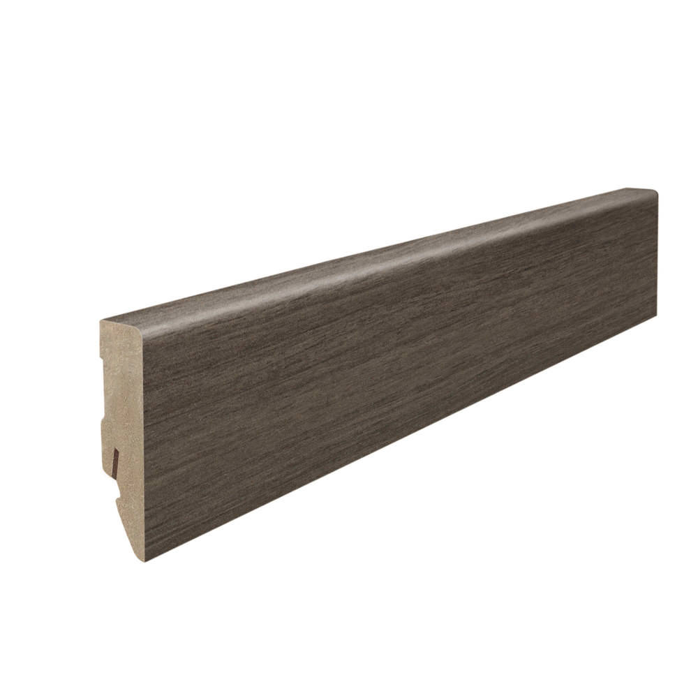 Stick on skirting 16 x 58 mm cube 2,2 m MDF core, lam. cover Walnut Cesano*