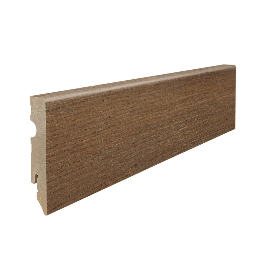 Battiscopa a innesto 15 x 80 mm cubo 2,2 m pellicola (su MDF) Rovere Bari ambra*