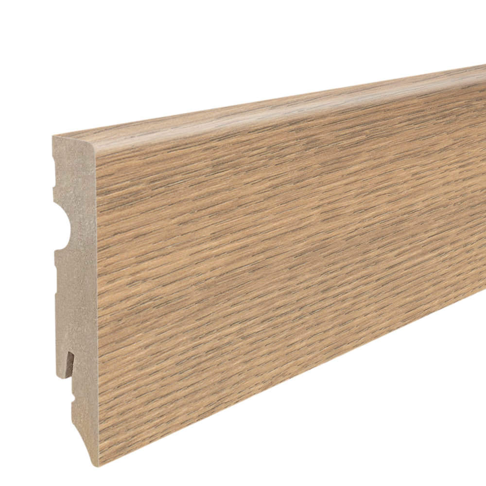 Zócalo insertable 15 x 80 mm cubo 2,2 m, MDF con lámina decorativa Roble Flavia natur*
