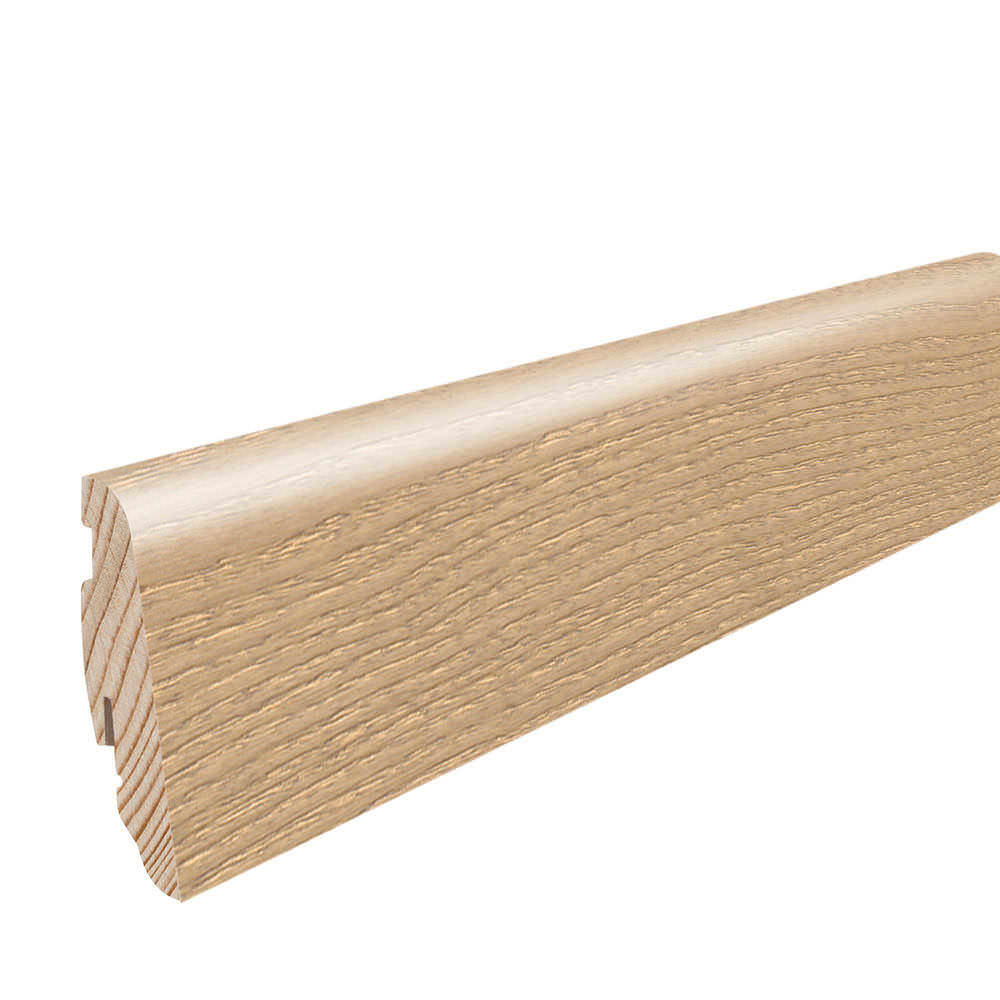 Plinthe à emboîter 19 x 58 mm 2,2 m plaqué huilé Frêne pastel crème