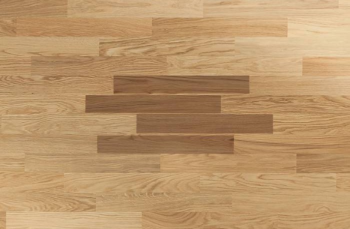 HARO Stabparkett, verlegt im unregelmäßigen Verband für ein dynamisches und lebendiges Bodenbild.