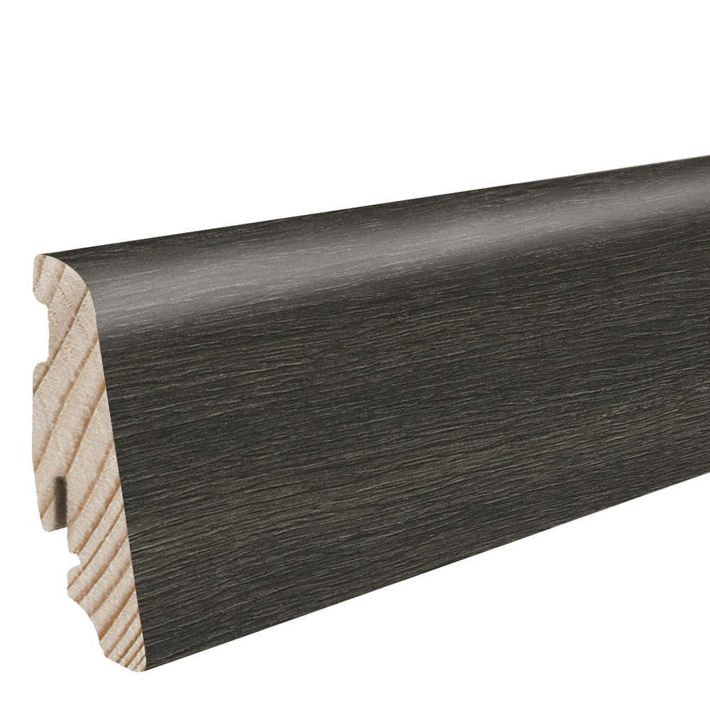 Stick on skirting 19 x 58 mm 2,2 m lam. cover water resistant Oak Whistler basalt*