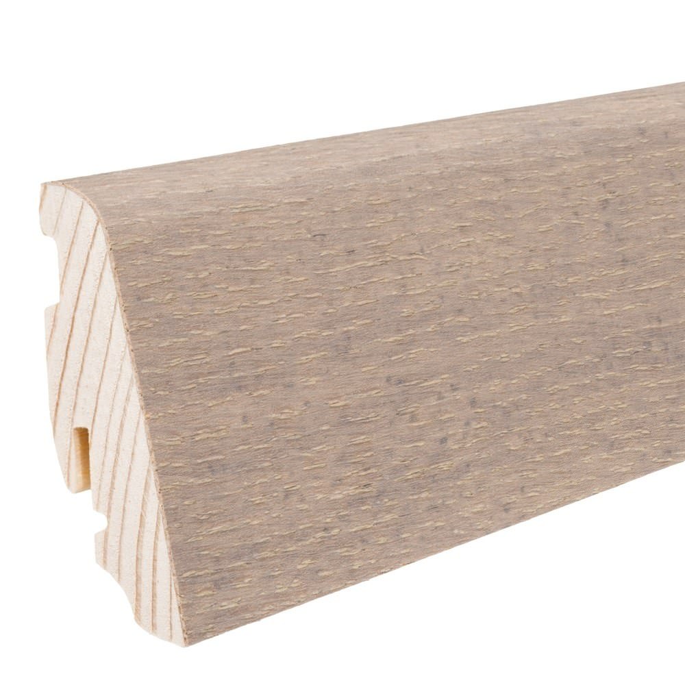 Battiscopa a innesto 19 x 58 mm 2,2 m impiallacciato oliato Rovere affumicato bianco puro