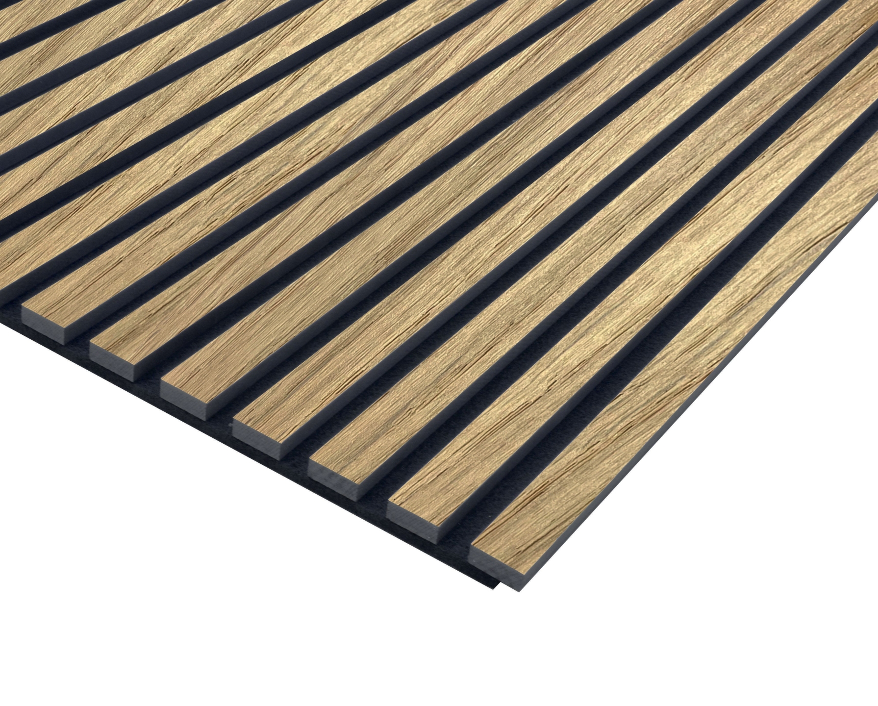 Close-up of a HARO acoustic panel in light oak style – finely textured surface with natural grain and soft tones for a modern, homely acoustic solution.