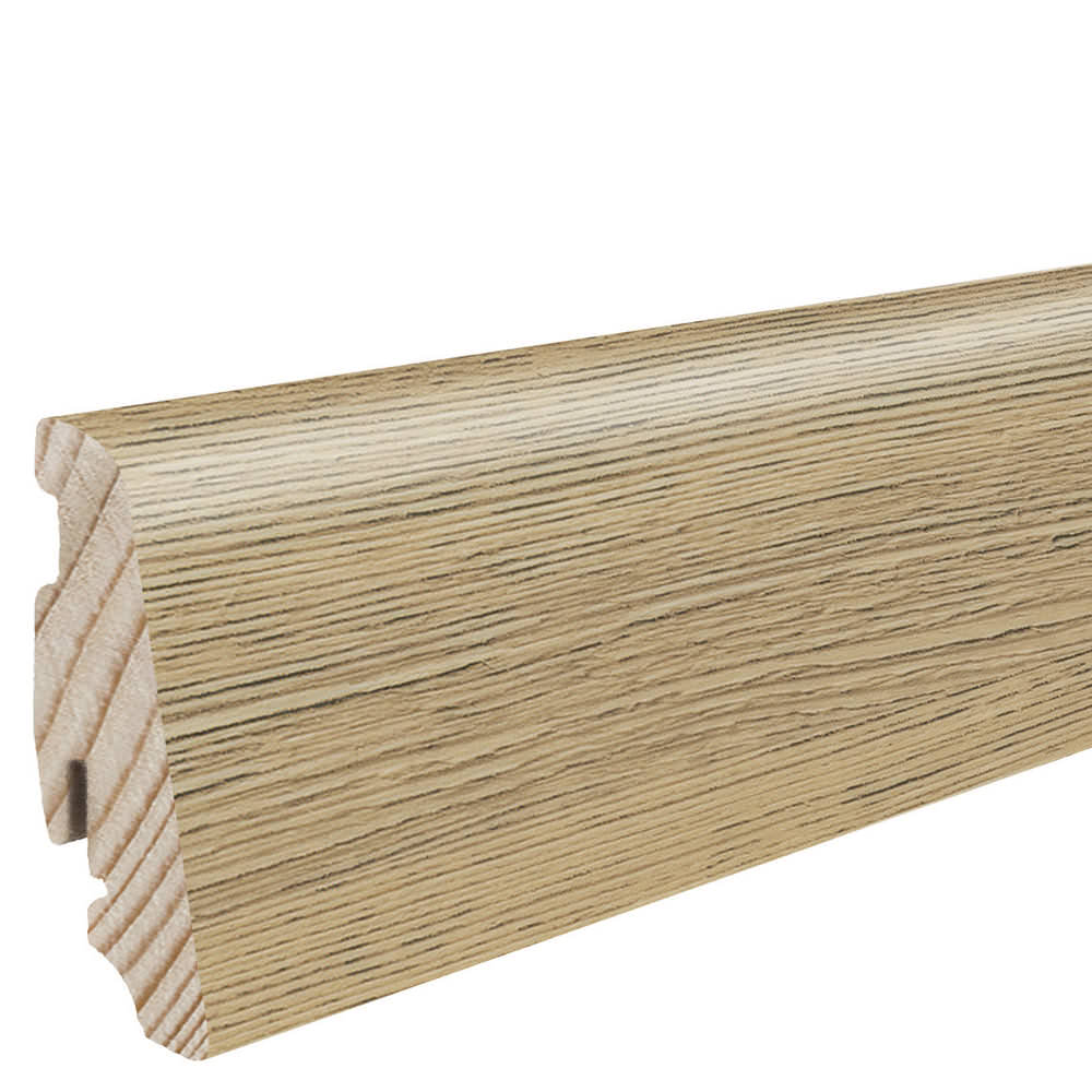 Skirting with solid wood core 19 x 58 mm 2,2 m lam. cover water resistant Mountain Larch Puro*