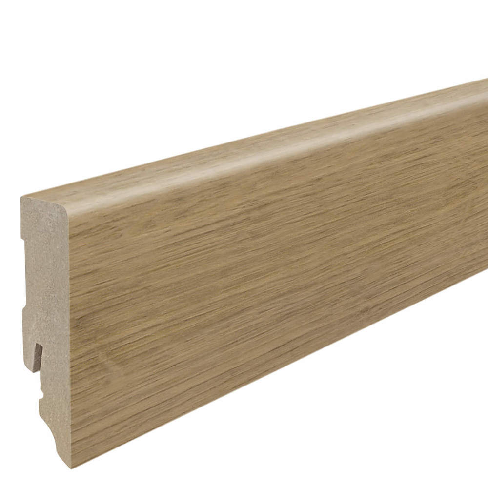 Stick on skirting 16 x 58 mm cube 2,2 m MDF core, lam. cover Oak Sheffield Honey*
