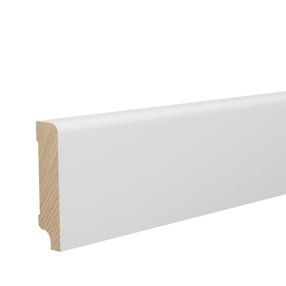 Stecksockelleiste 16x60mm ohne Fräsung 2,4m foliert strong, matt-optik weiß