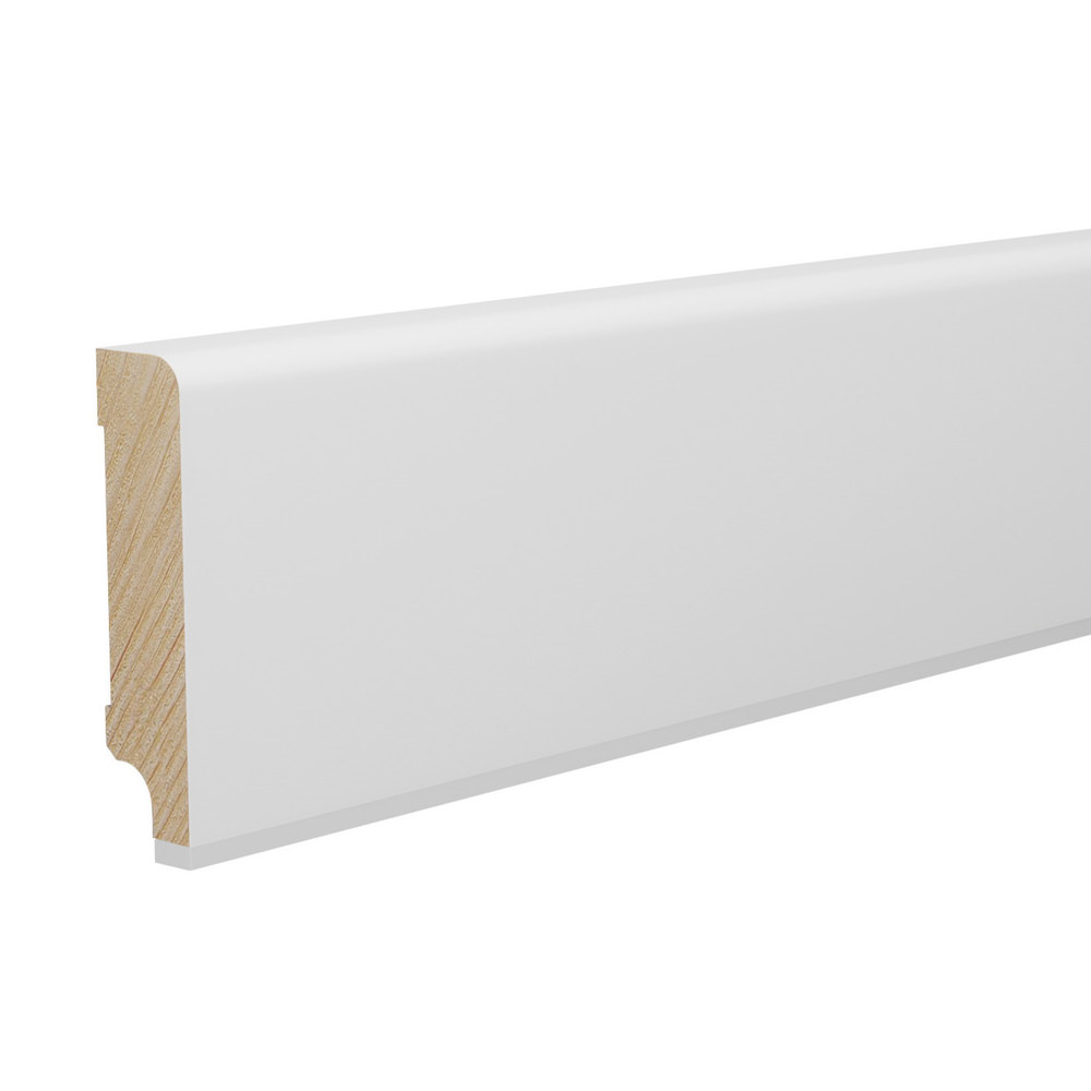 Stick on skirting 16 x 60 mm even 2,4 m lam. cover strong, matt white