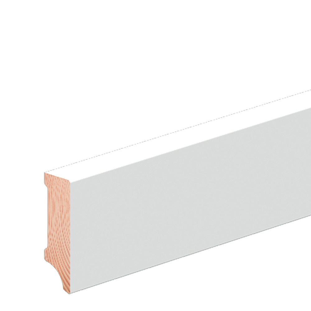 Klik-fodliste 12 x 40 mm glat 2,4 m folieret strong mat hvid