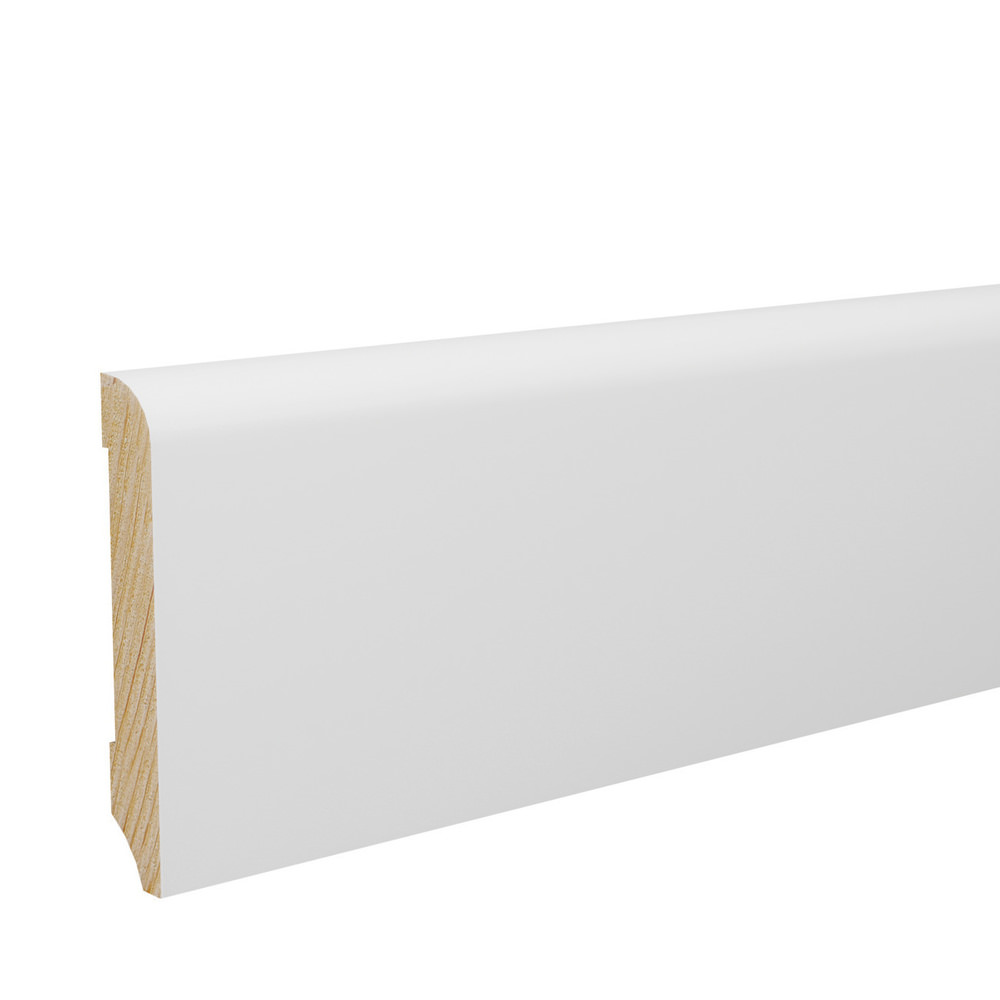 Stecksockelleiste 10x70mm ohne Fräsung 2,4m foliert strong, matt-optik weiß