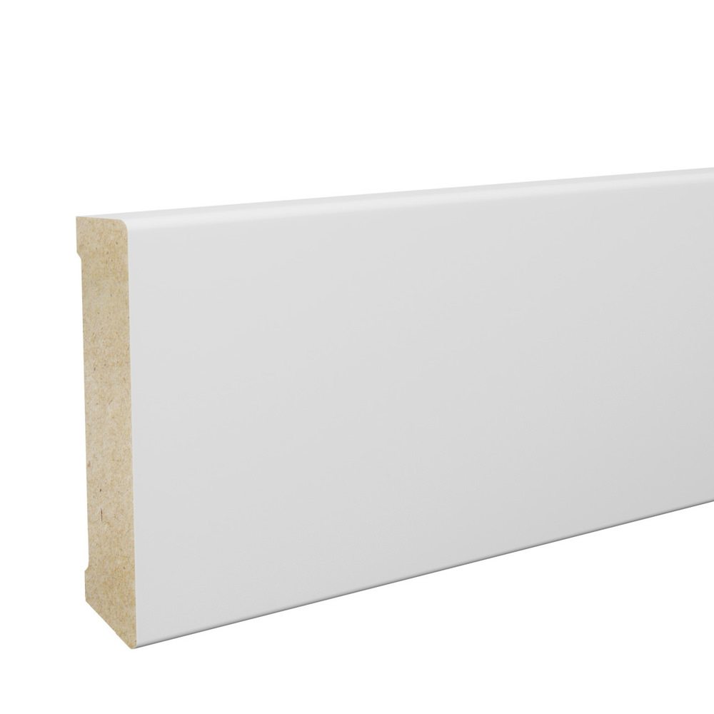 Stecksockelleiste 10x70mm ohne Fräsung 2,4m foliert strong, matt-optik weiß