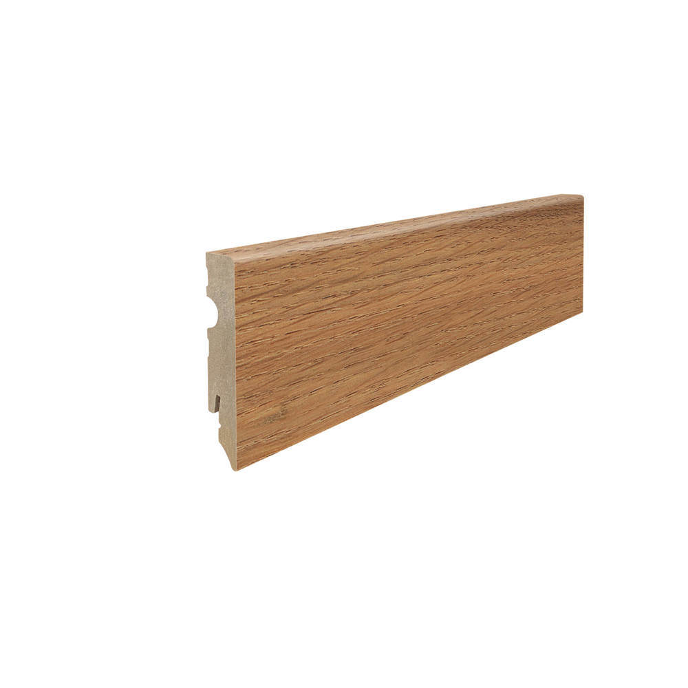 Plinthe à emboîter 15 x 80 mm cube 2,2 m avec film décor (sur MDF) Chêne alpin nature*