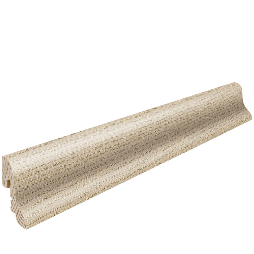 Battiscopa ad innesto di legno massiccio 19 x 39 mm curvo 2,5 m impiallaciato oliato Rovere bianco chiaro