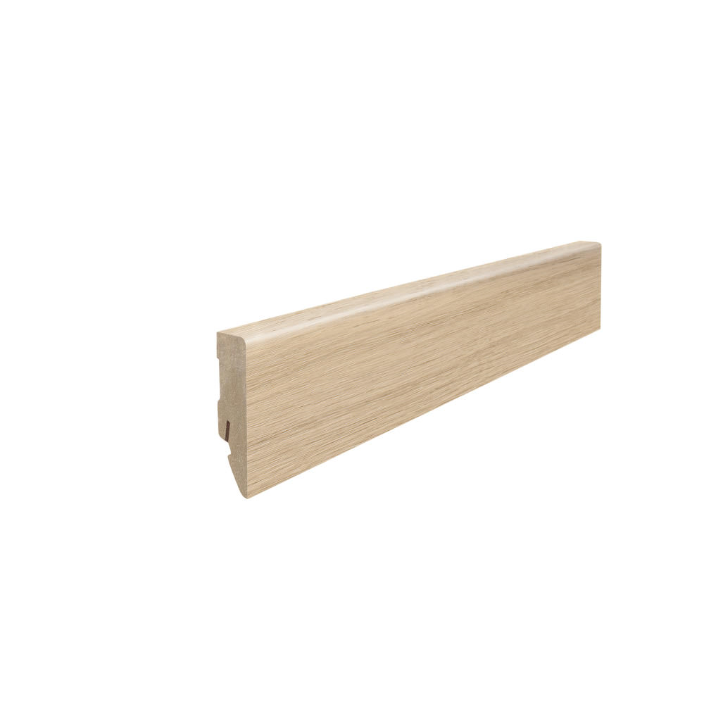 Battiscopa a innesto 16 x 58 mm 2,2 m pellicola (su MDF) Rovere luce*