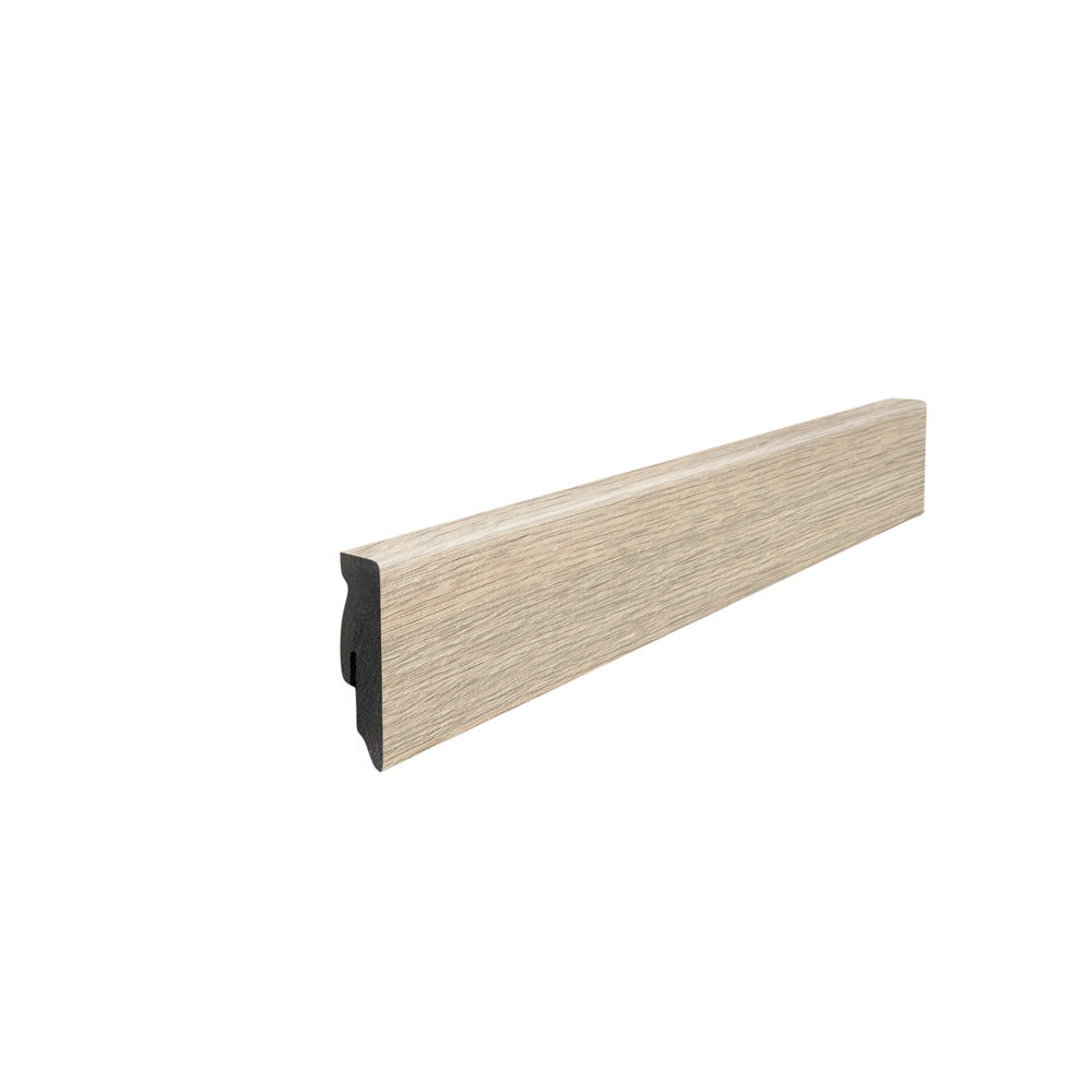 Plinthe à emboîter 16 x 58 mm cube 2,2 m avec film décor (sur MDF) Chêne Contura coleur muraille*