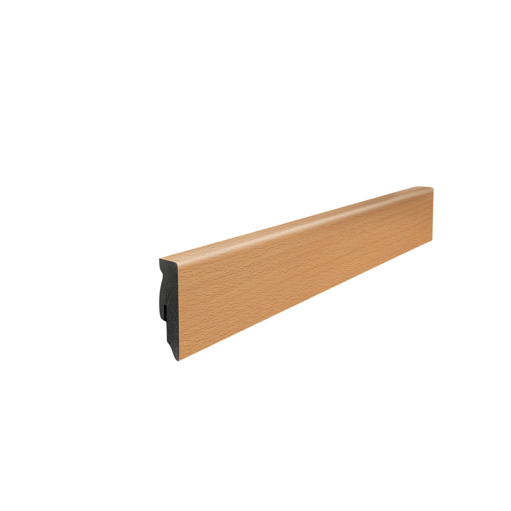 Stick on skirting 16 x 58 mm cube 2,2 m MDF core, lam. cover Beech Beige*