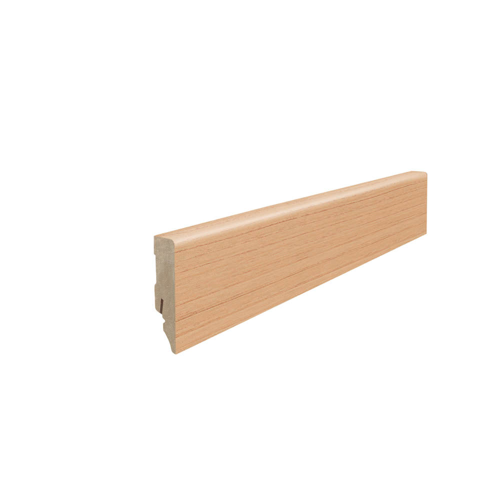 Stick on skirting 16 x 58 mm cube 2,2 m MDF core, lam. cover Maple Akzent*