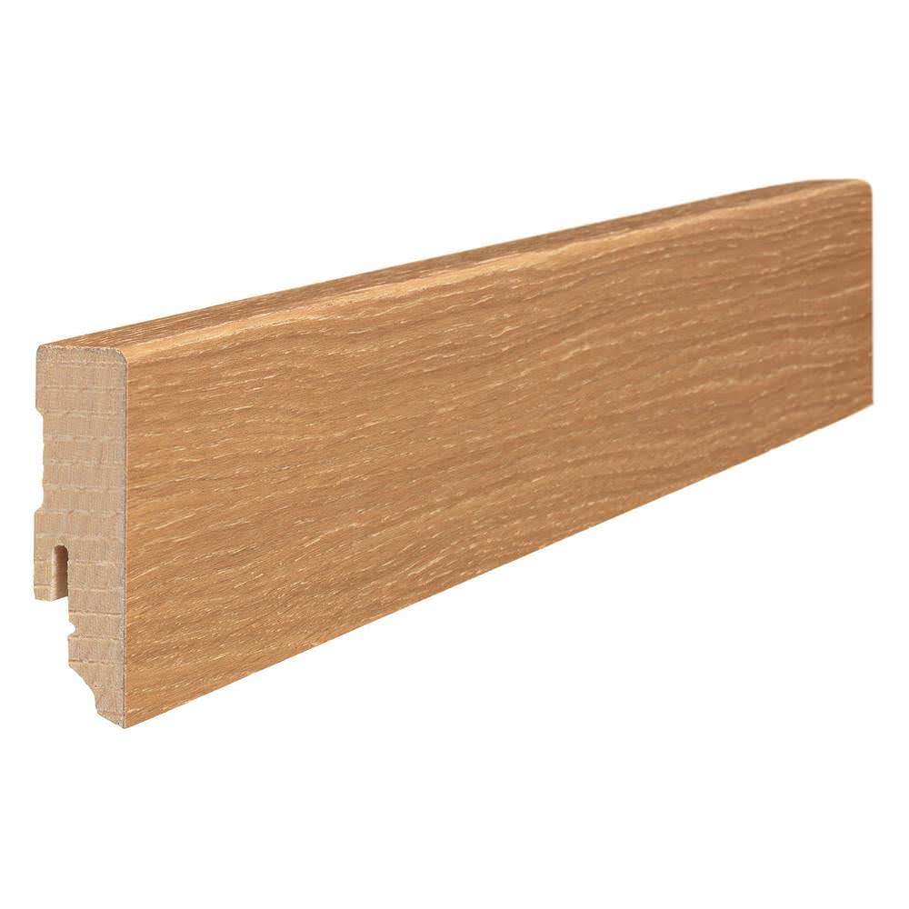 Stecksockelleiste Massivholzkern 16x58mm Kubus 2,2m furniert matt-versiegelt Eiche
