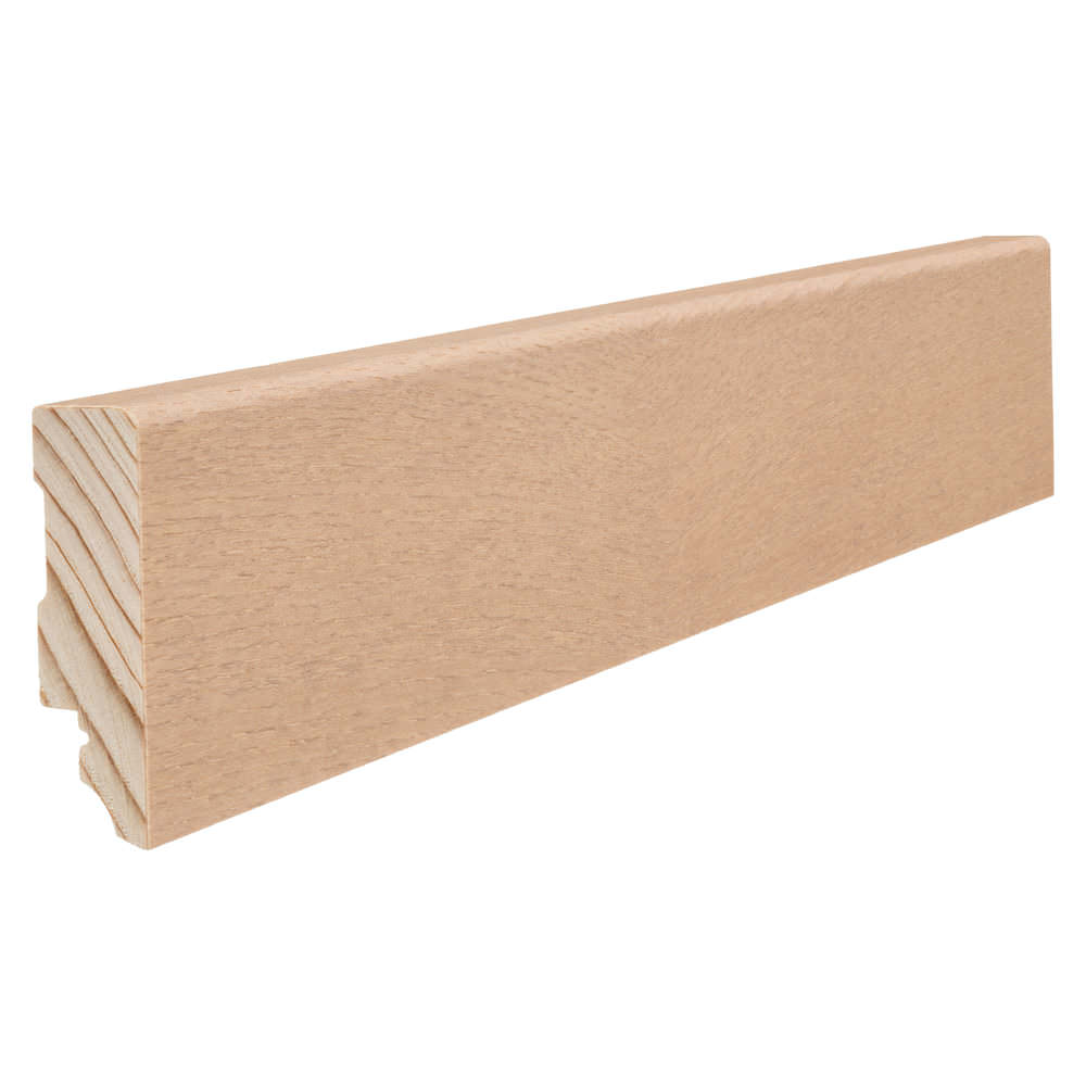 Zócalo insertable 16 x 58 mm liso 2,5m, chapado con tratamiento al aceite Roble blanco puro