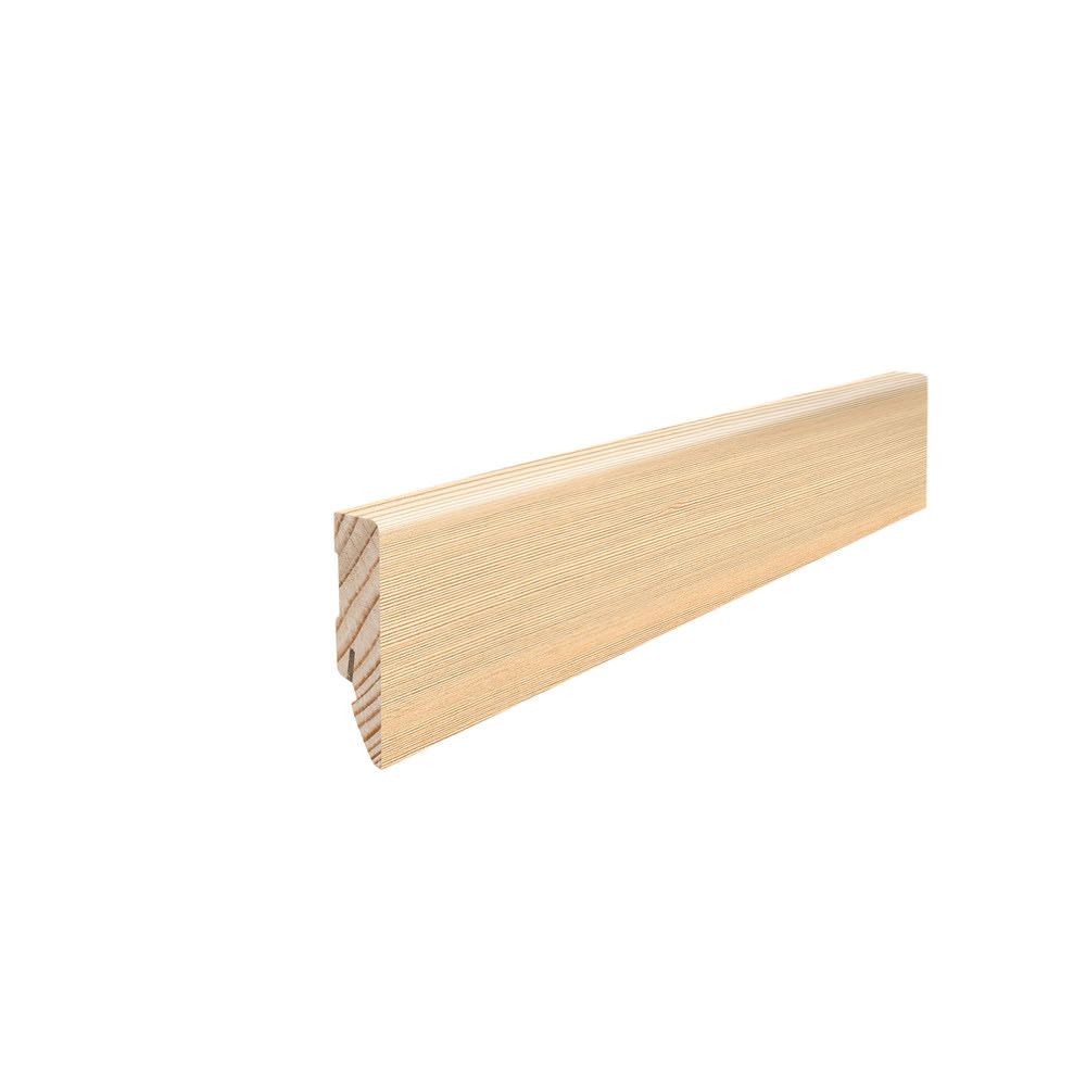 Skirting with solid wood core 16 x 58 mm cube 2,2 m veneered oiled Larch Puro White