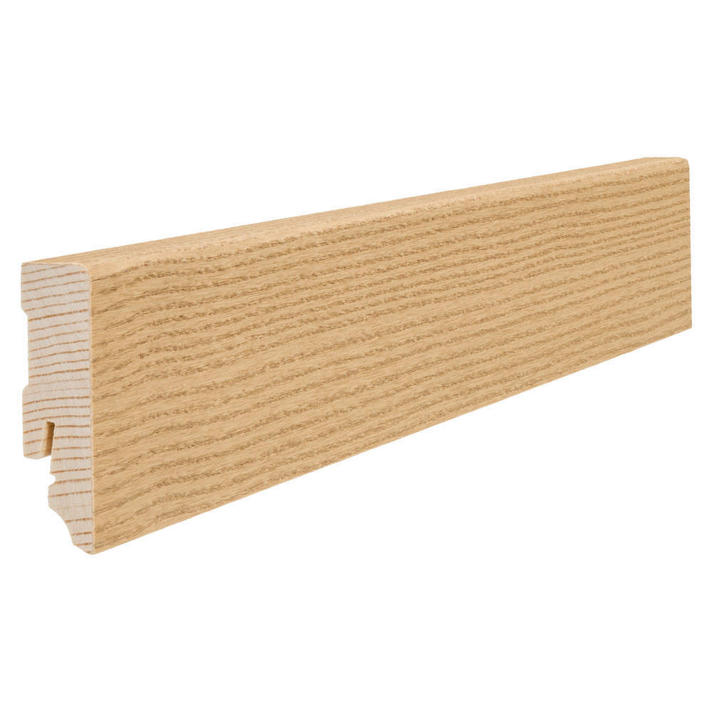 Plinthe à emboîter en bois massif 16 x 58 mm cube 2,2 m plaqué huilé Chêne invisible