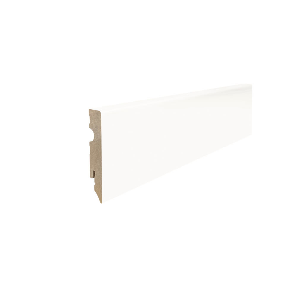 Stick on skirting 15 x 80 mm cube 2,2 m lam. cover white