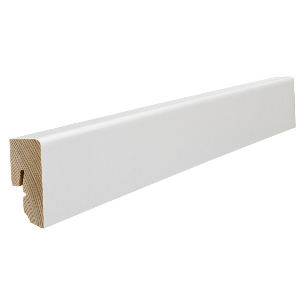 Battiscopa ad innesto di legno massiccio 16 x 40 mm cubo 2,2 m pellicola strong opaco bianco