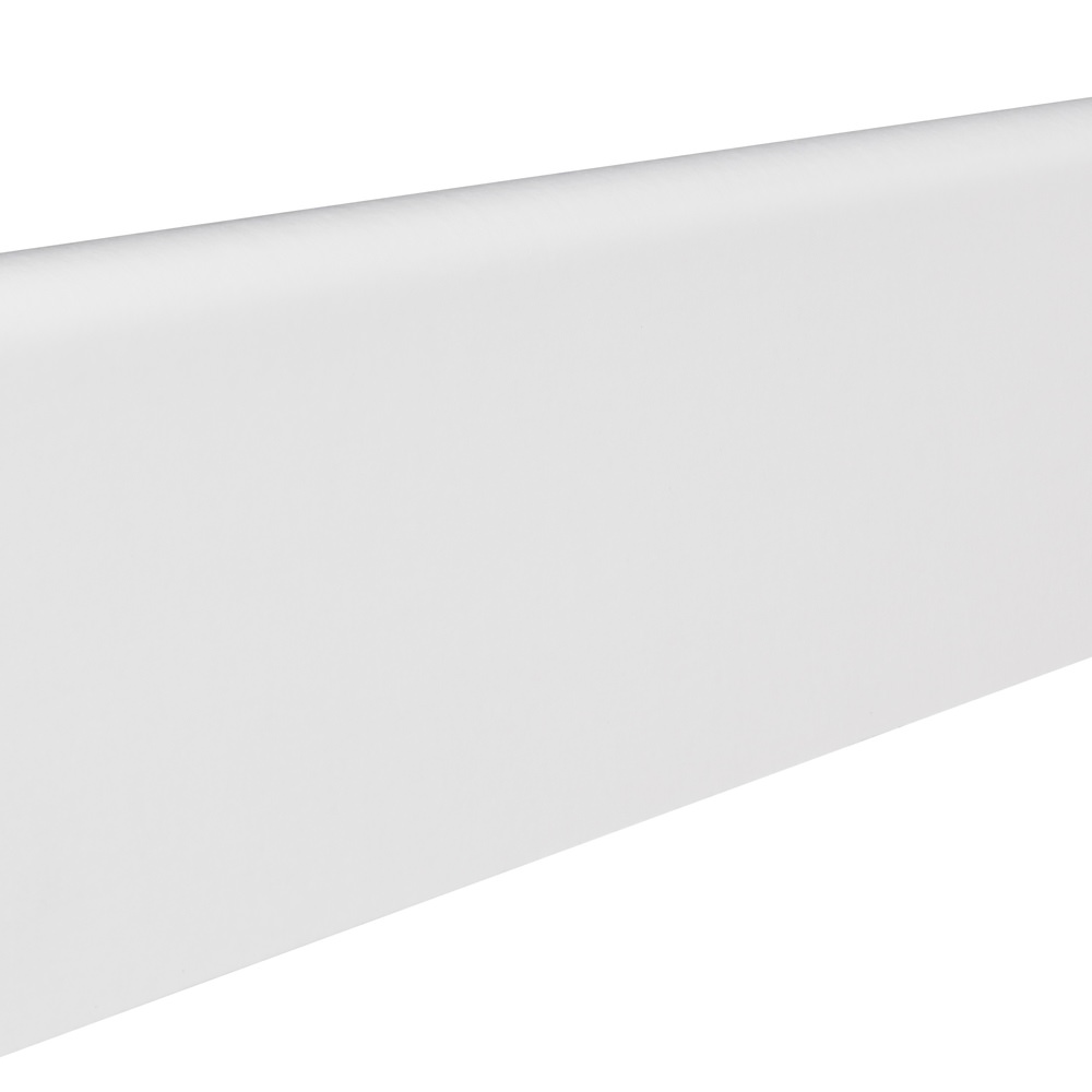 Zócalo insert., núcleo de madera maciza 19 x 58 mm 2,2 m, laminado resistente al agua blanco Mármol blanco*