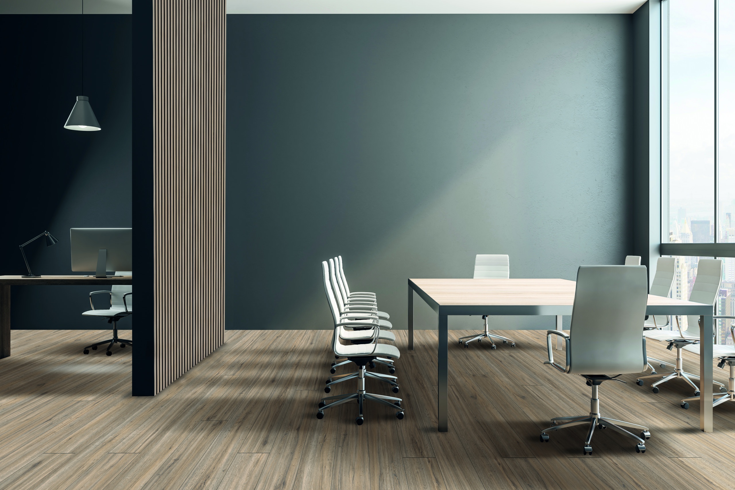 Hell eingerichtetes Schlafzimmer mit HARO Akustikpaneelen hinter dem Bett – stilvolle Raumgestaltung trifft auf funktionale Akustiklösung für eine ruhige, wohnliche Atmosphäre.