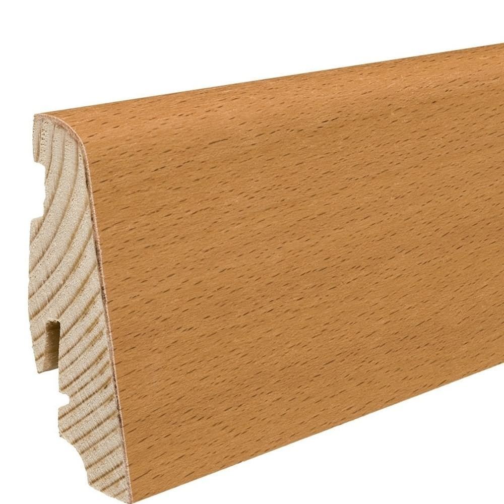 Stick on skirting 19 x 58 mm 2,2 m veneered oiled Beech steamed brushed