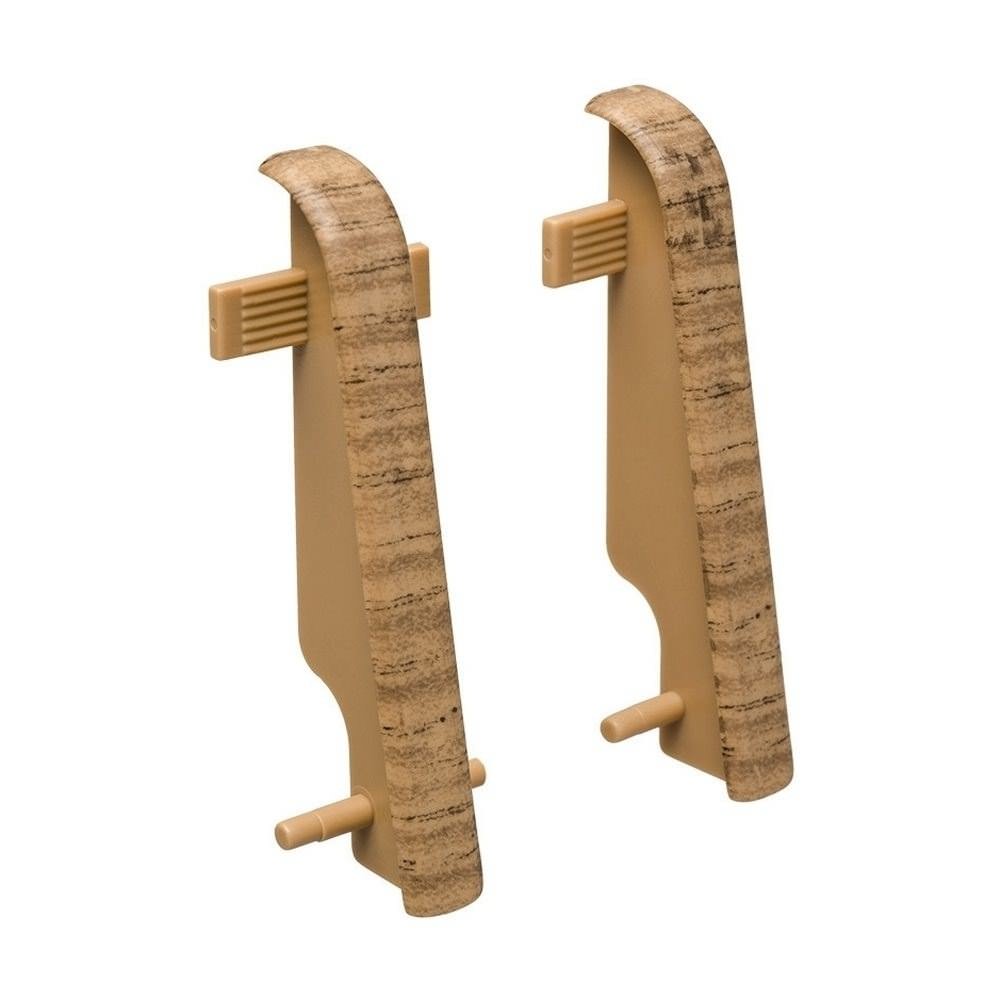 Mellemstykke sølv kunststof til klik-fodliste 19 x 58 mm 2 stk./pakke Eg mørk*