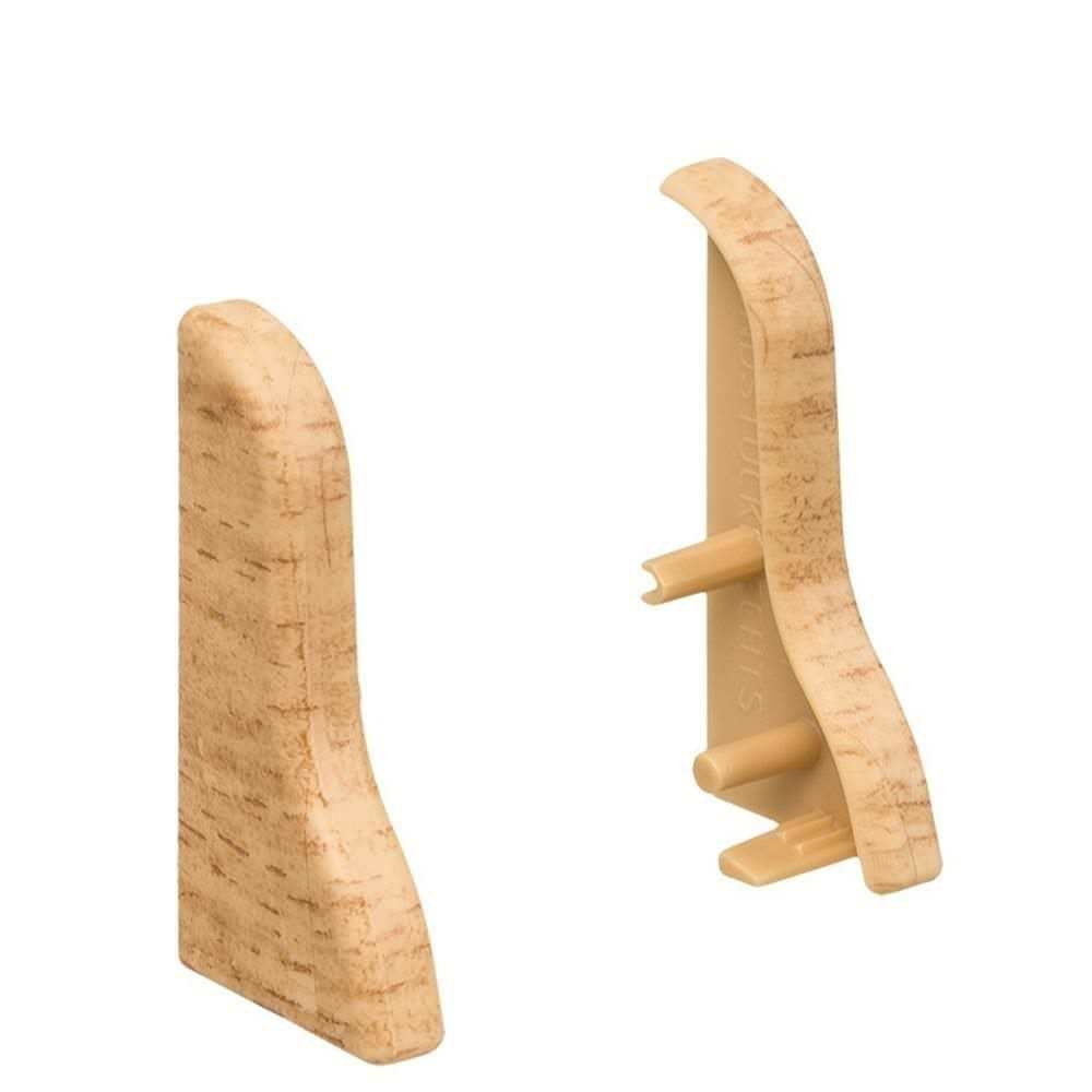 Calotta terminale in plastica per battisc. ad innesto 19 x 39 mm curvo 2 pz./conf. Faggio*