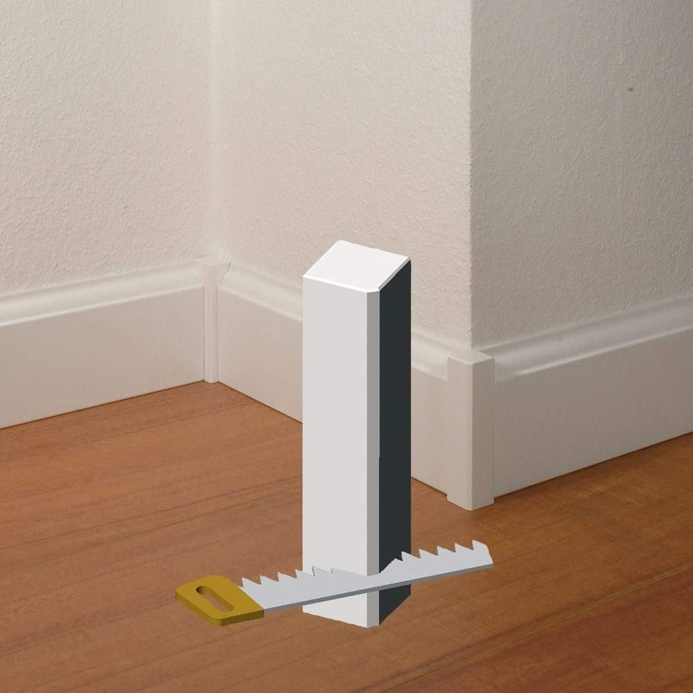 Corner bars for antique skirting 22 x 22 x 122 mm MDF-coated white white