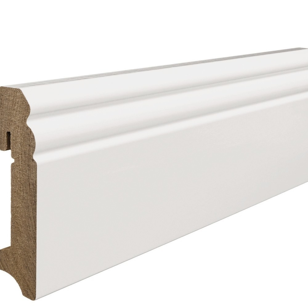 « Profil d'Hambourg » 18 x 90 mm 2,4 m MDF verni blanc blanc