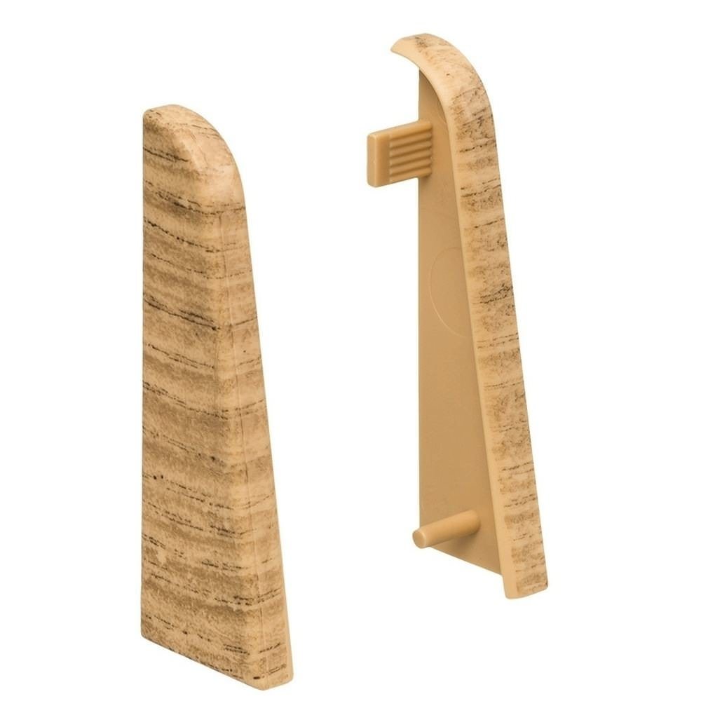 Embout de finition en plastique pour plinthe à emboîter 19 x 58 mm 2 pcs./sac Chêne*
