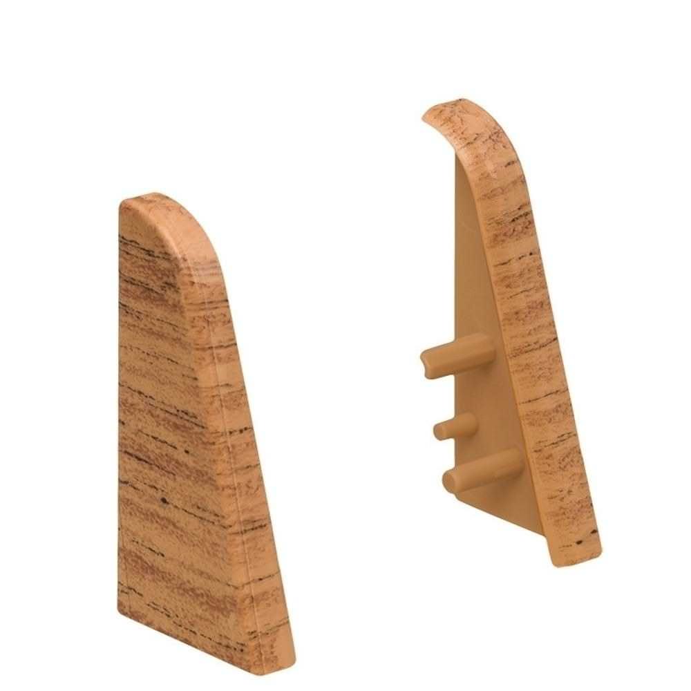 Embout de finition en plastique pour plinthe à emboîter 19 x 39 mm 2 pcs./sac Cerisier / Noyer clair*