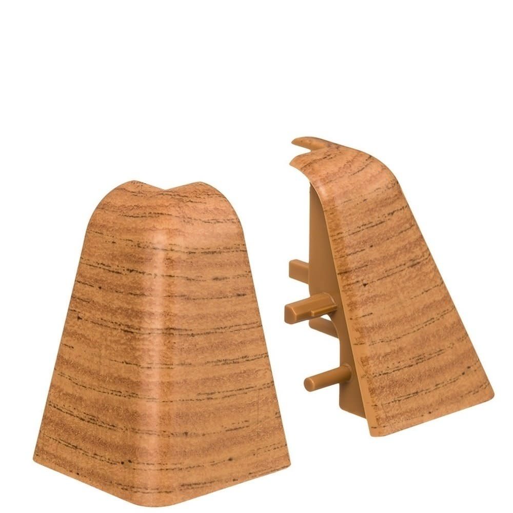 Embout d'angle sortant en plastique pour plinthe à emboîter 19 x 39 mm 2 pcs./sac Cerisier / Noyer clair*