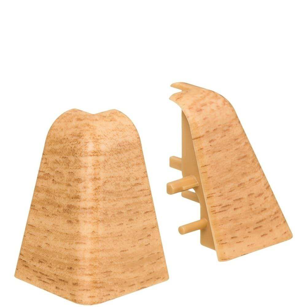 Außenecke Kunststoff für Stecksockelleiste 19x39mm (2 Stk./Pack) Buche*