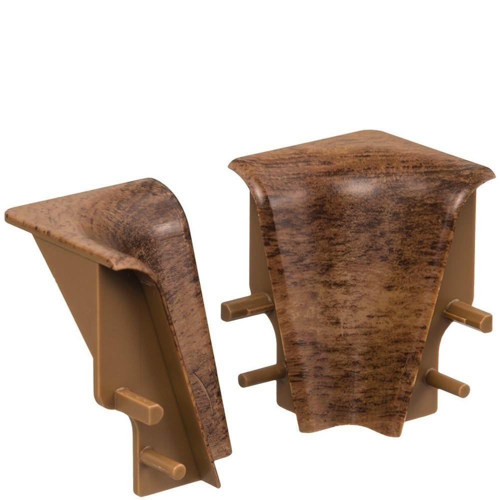 Esquina int. plástico para zócalo insertable 19 x 39 mm 2 unid./bolsa nogal oscuro*