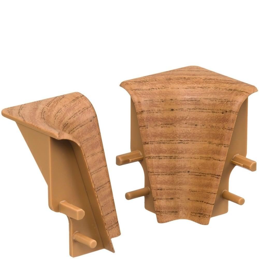 Embout d'angle rentrant en plastique pour plinthe à emboîter 19 x 39 mm 2 pcs./sac Cerisier / Noyer clair*