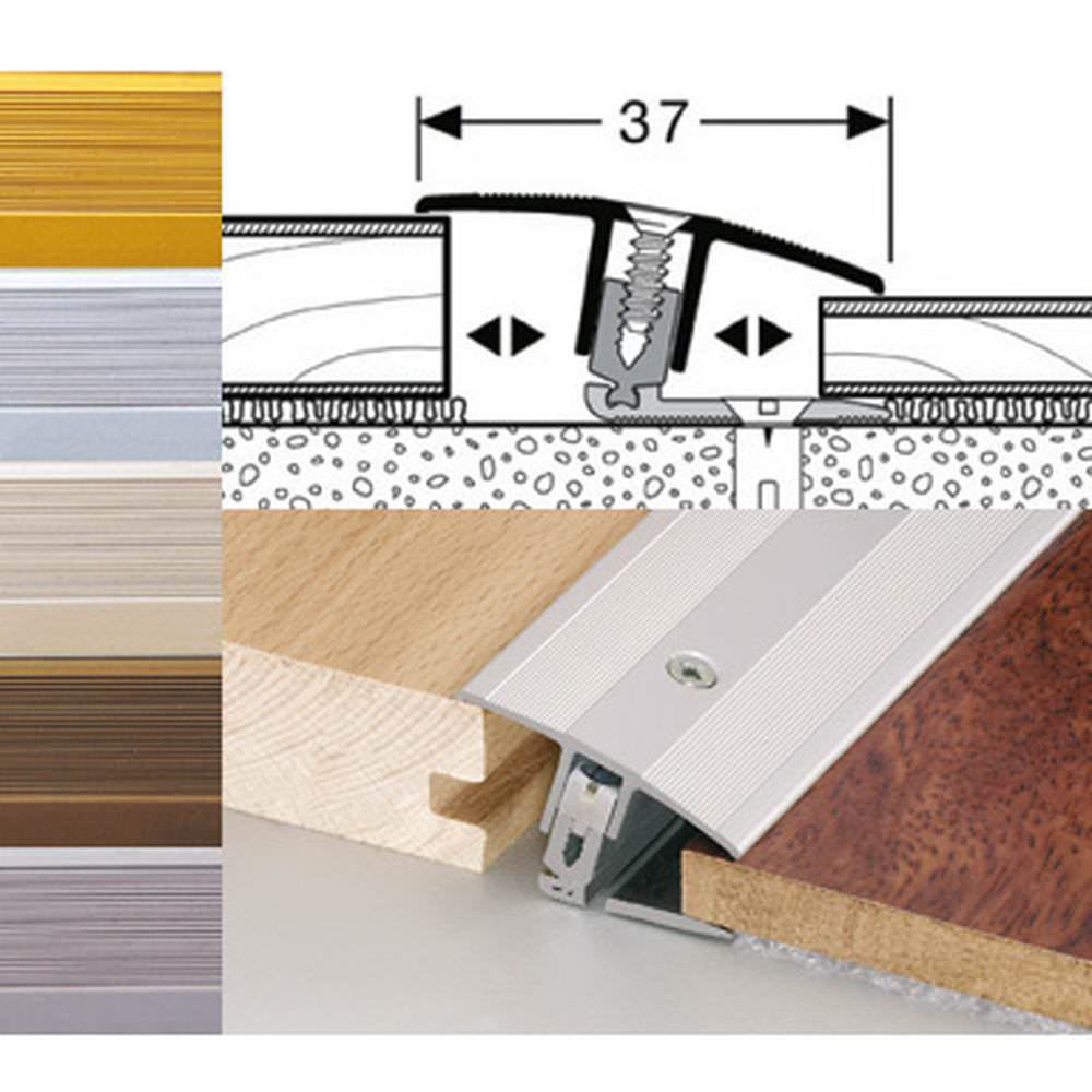 Transition moulding Flex Type 888 0,9 m for 7-17 mm silver