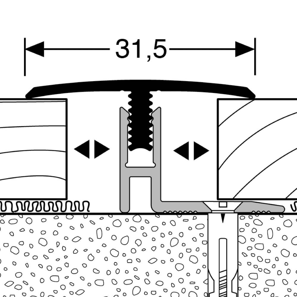 Transition moulding Monoclip Typ 561 H 300cm