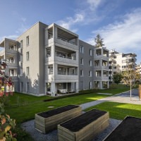 Det nybyggede boligkompleks i Wolfurt er blevet bygget iht. den aktuelle viden inden for energi.